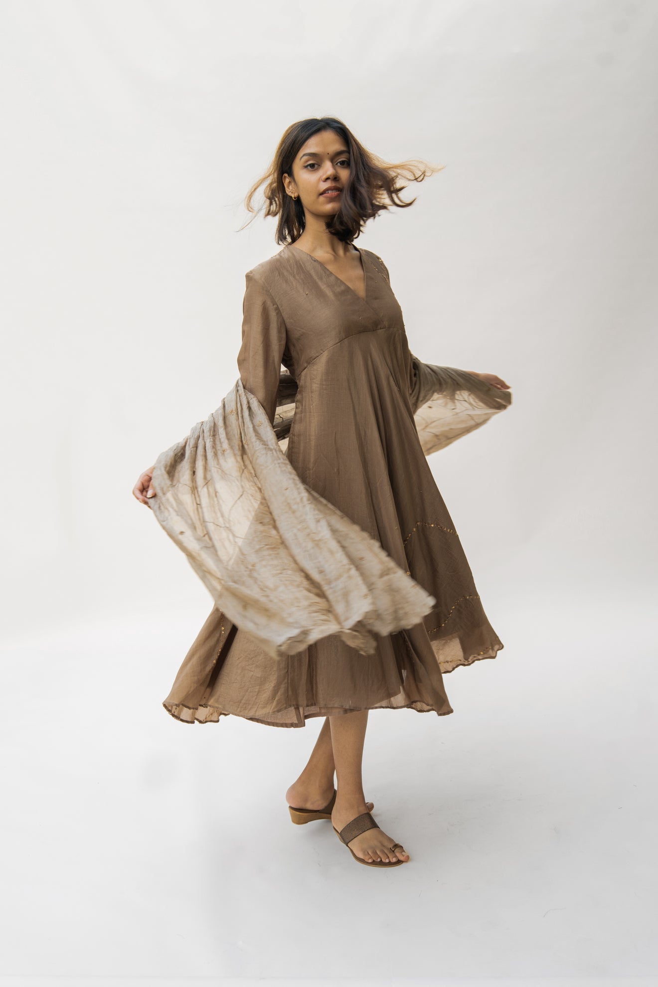 Vintage Brown Maheem Dress - CiceroniNirjara