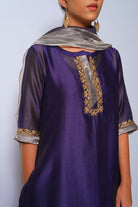Violet Chanderi Silk Kurta Set with Dupatta - CiceroniBhavik Shah