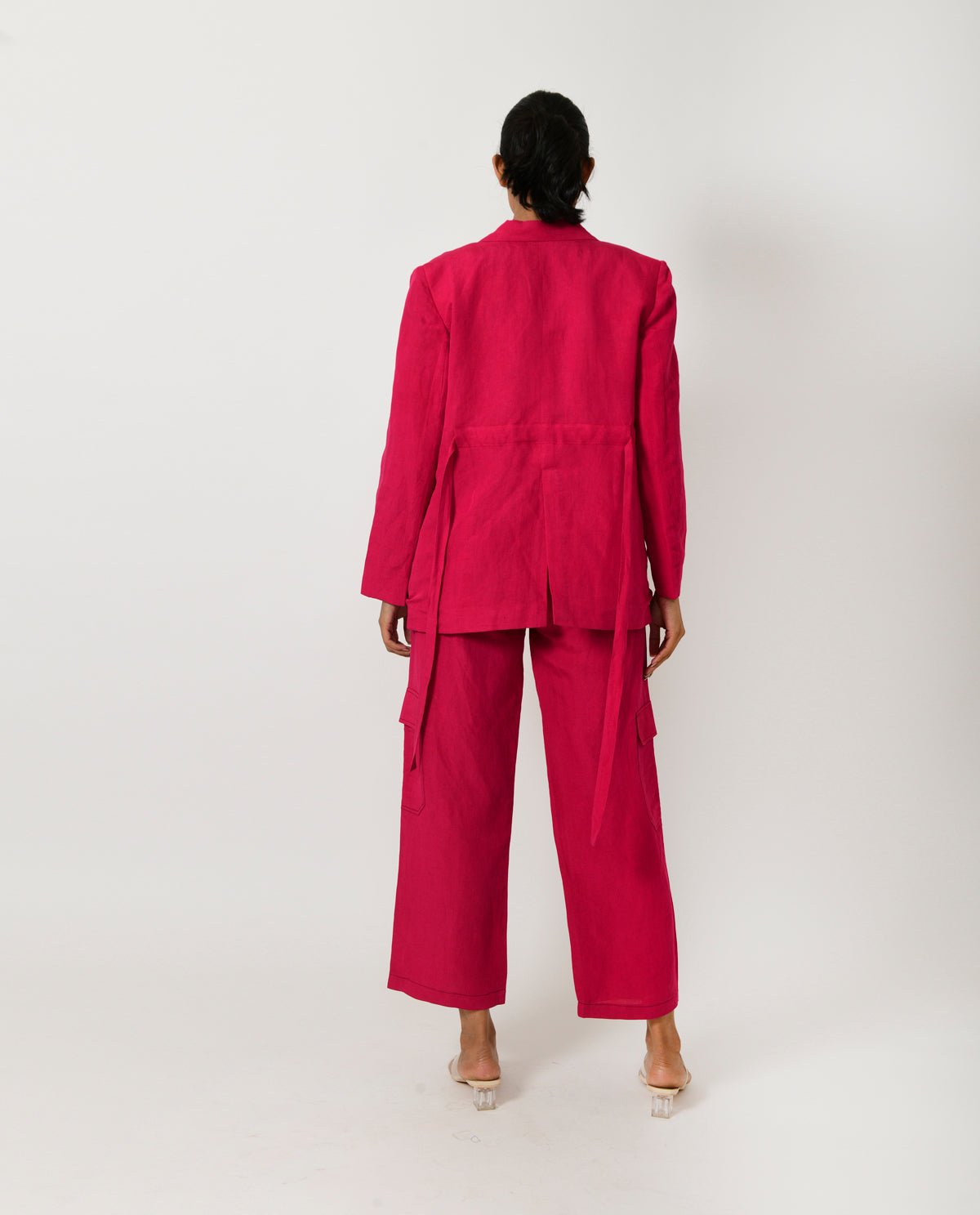 Viva Magenta Linen Blazer Co-ord Set (Set of 2) - CiceroniCo-ord SetRias Jaipur
