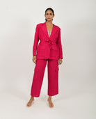 Viva Magenta Linen Blazer Co-ord Set (Set of 2) - CiceroniCo-ord SetRias Jaipur