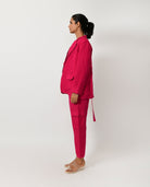 Viva Magenta Linen Blazer Co-ord Set (Set of 2) - CiceroniCo-ord SetRias Jaipur