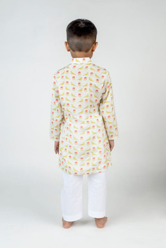White Bird Printed Kurta Set - CiceroniKurta Set, Festive wearMr. Brat