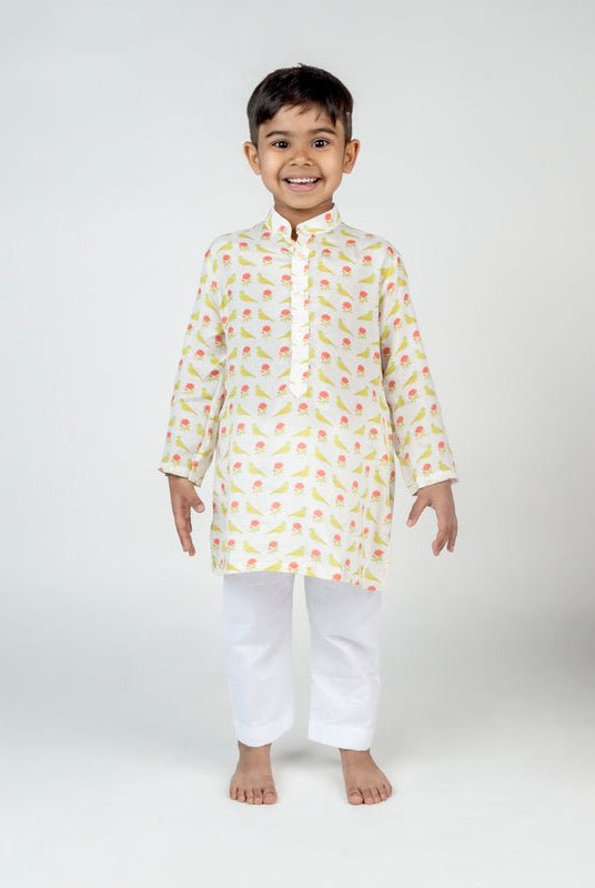 White Bird Printed Kurta Set - CiceroniKurta Set, Festive wearMr. Brat