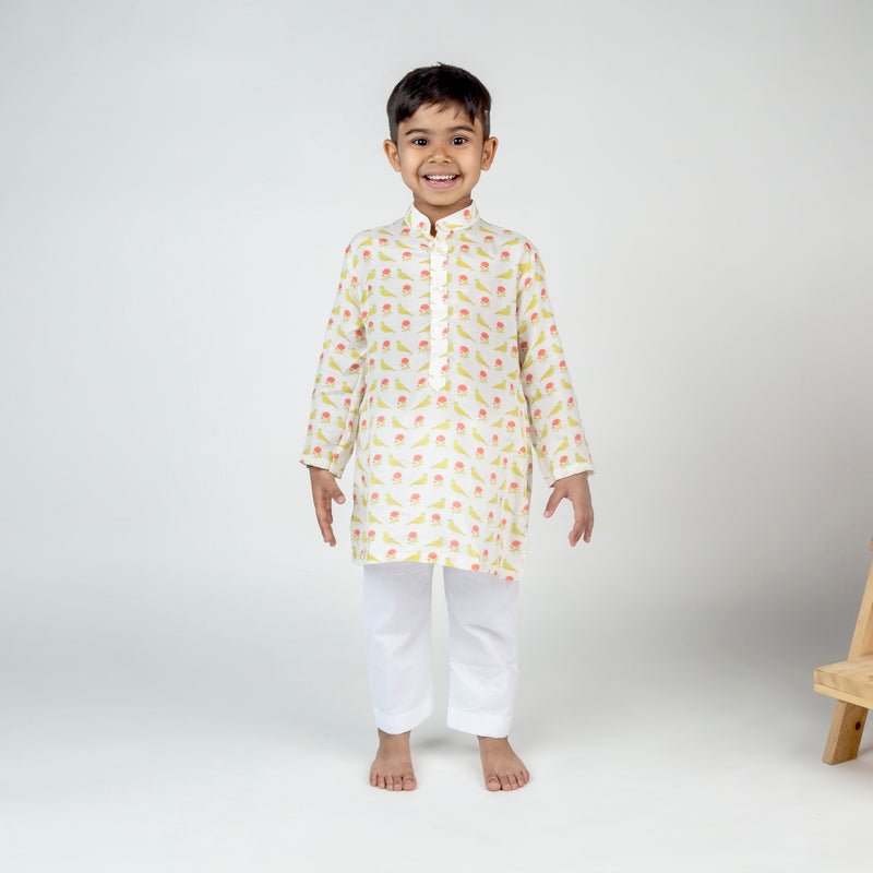 White Bird Printed Kurta Set - CiceroniKurta Set, Festive wearMr. Brat