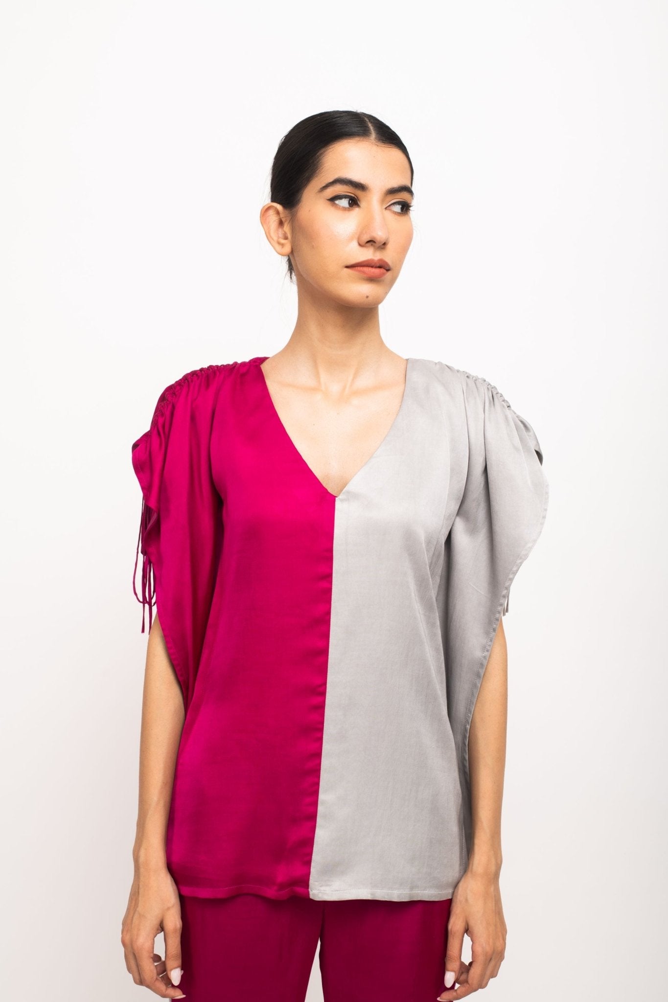 Wine-Grey Kaftan Set - CiceroniCo-ord SetNeora
