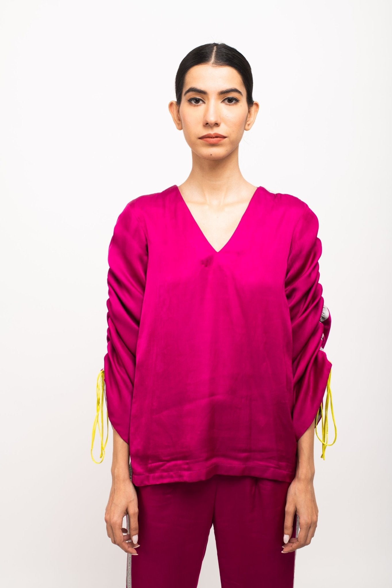 Wine-Grey Rouching Set - CiceroniCo-ord SetNeora