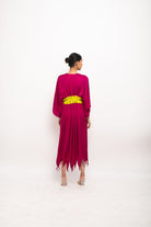 Wine-Neon Asymmetrical Cape - CiceroniDressNeora