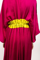 Wine-Neon Asymmetrical Cape - CiceroniDressNeora