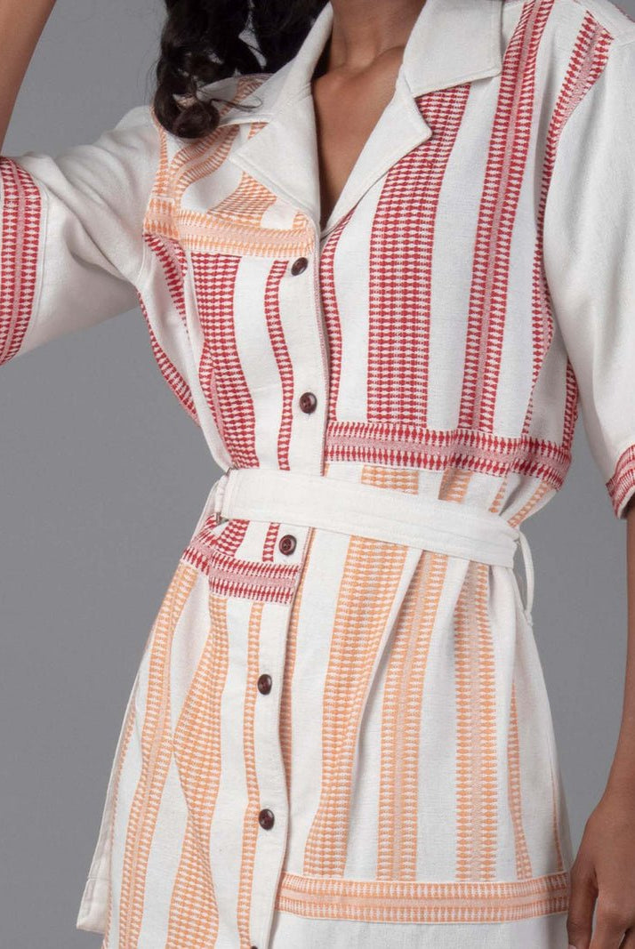 Women Camp Collar Shirt Dress - CiceroniDressesJohargram