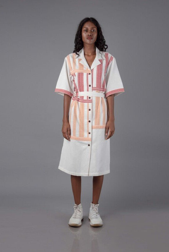 Women Camp Collar Shirt Dress - CiceroniDressesJohargram