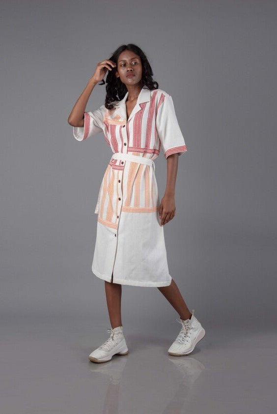 Women Camp Collar Shirt Dress - CiceroniDressesJohargram