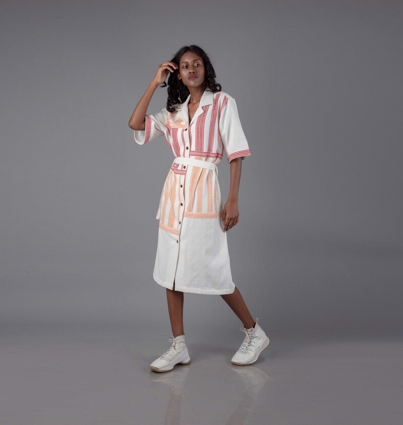 Women Camp Collar Shirt Dress - CiceroniDressesJohargram