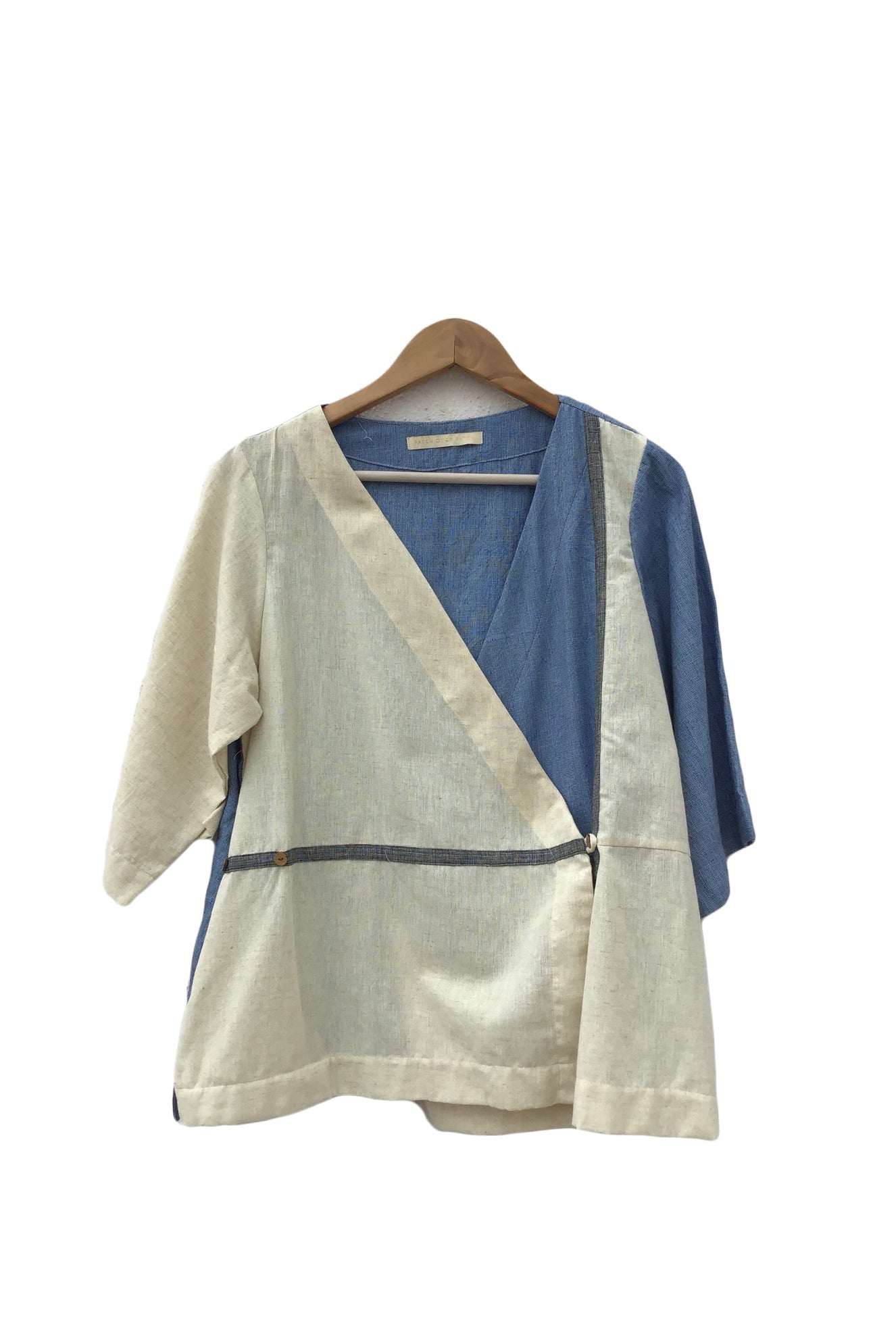 Wrap Top In Grey/Blue - CiceroniPatch Over Patch