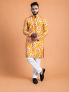Yellow Floral kurta - CiceroniKurtaHouse Of K.C