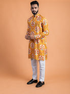 Yellow Floral kurta - CiceroniKurtaHouse Of K.C