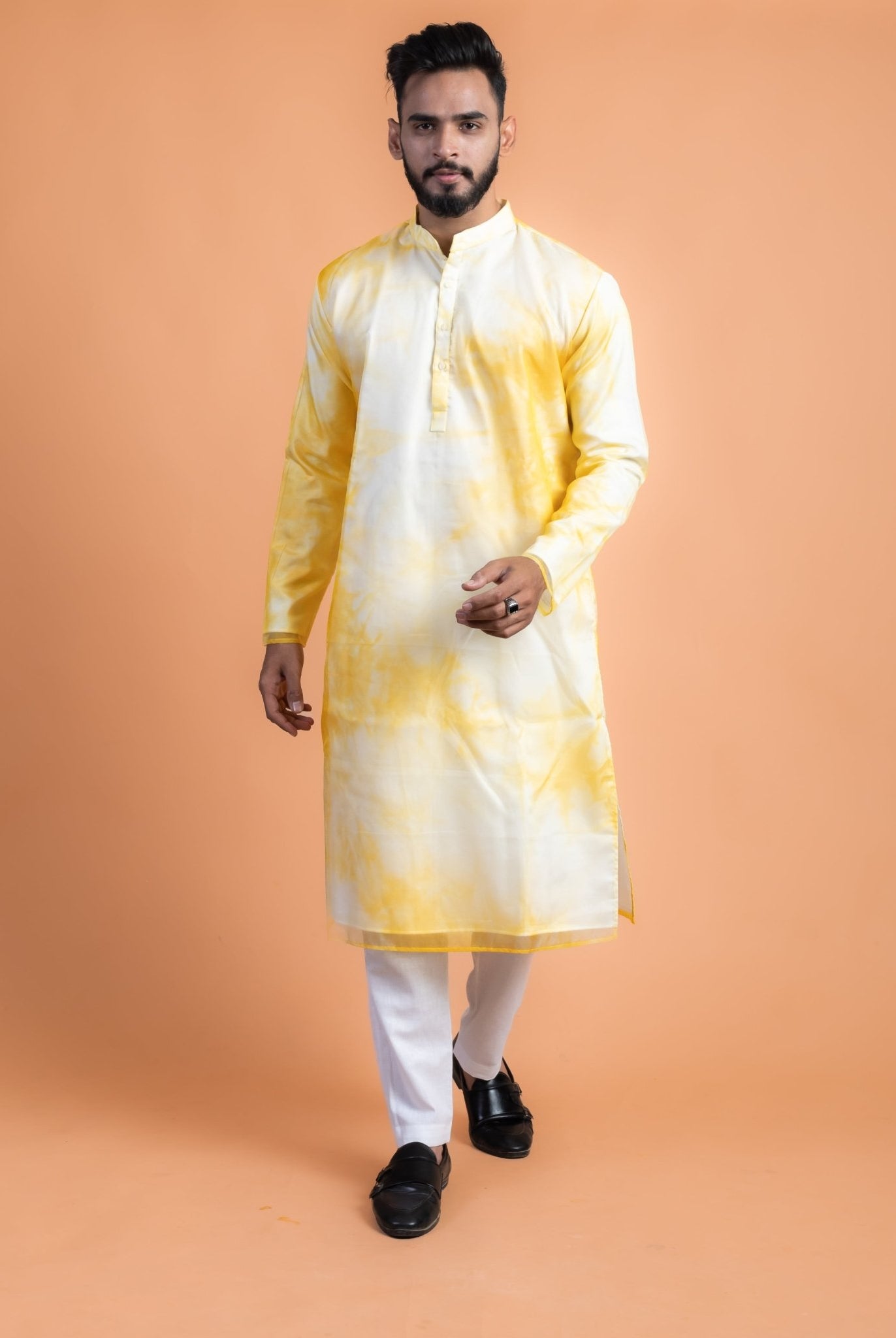 Yellow Shibori Kurta - CiceroniKurtaHouse Of K.C