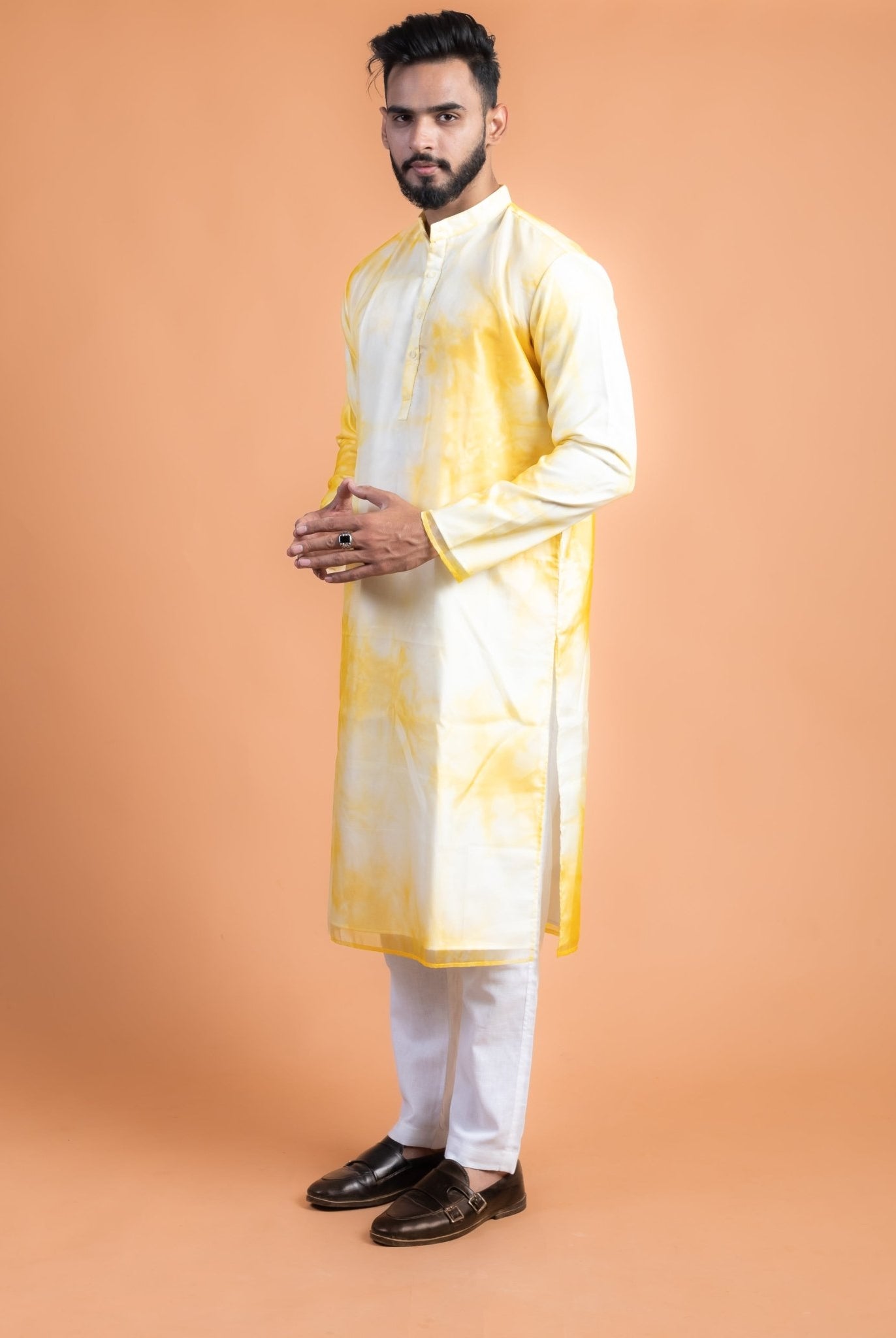 Yellow Shibori Kurta - CiceroniKurtaHouse Of K.C