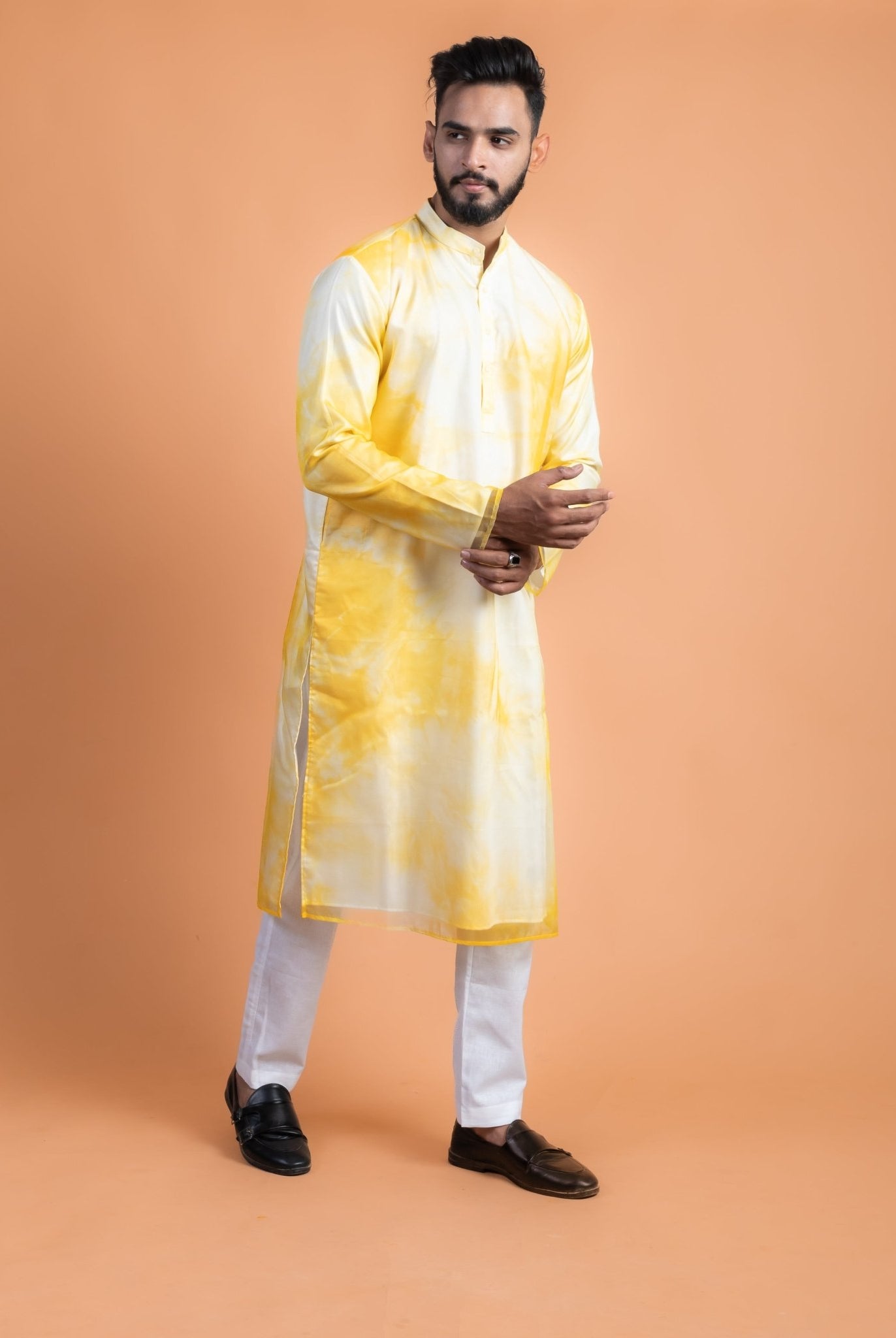 Yellow Shibori Kurta - CiceroniKurtaHouse Of K.C