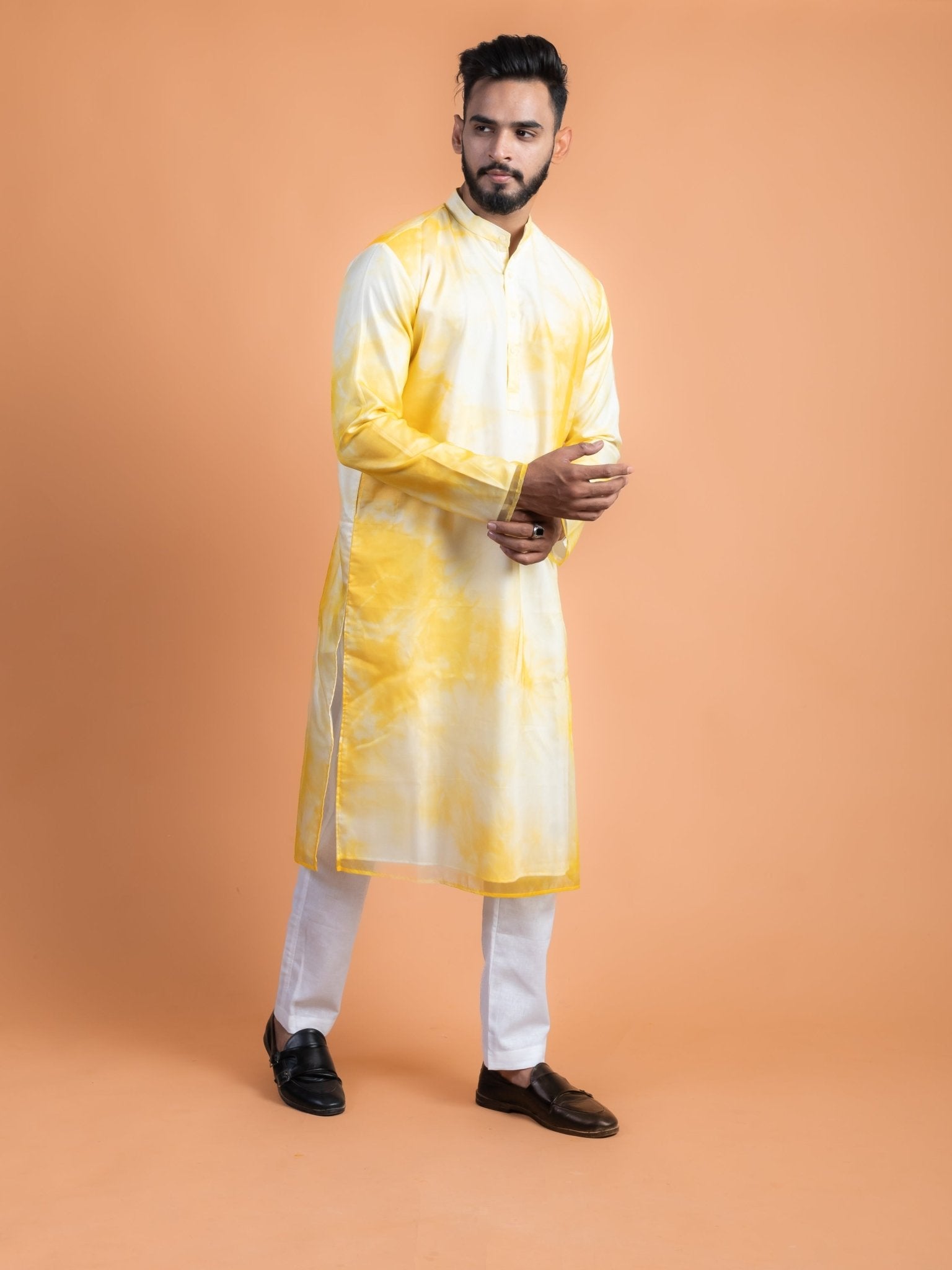 Yellow Shibori Kurta - CiceroniKurtaHouse Of K.C