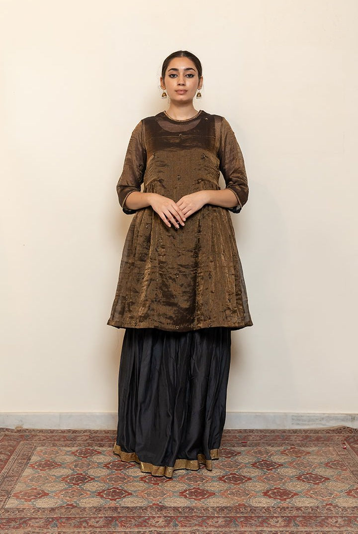 Zareen Gharara Set - Black - CiceroniKurta Set, Festive wearNirjara