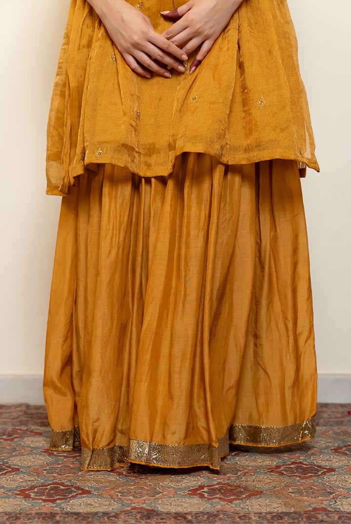 Zareen Gharara Set - Mustard - CiceroniKurta Set, Festive wearNirjara