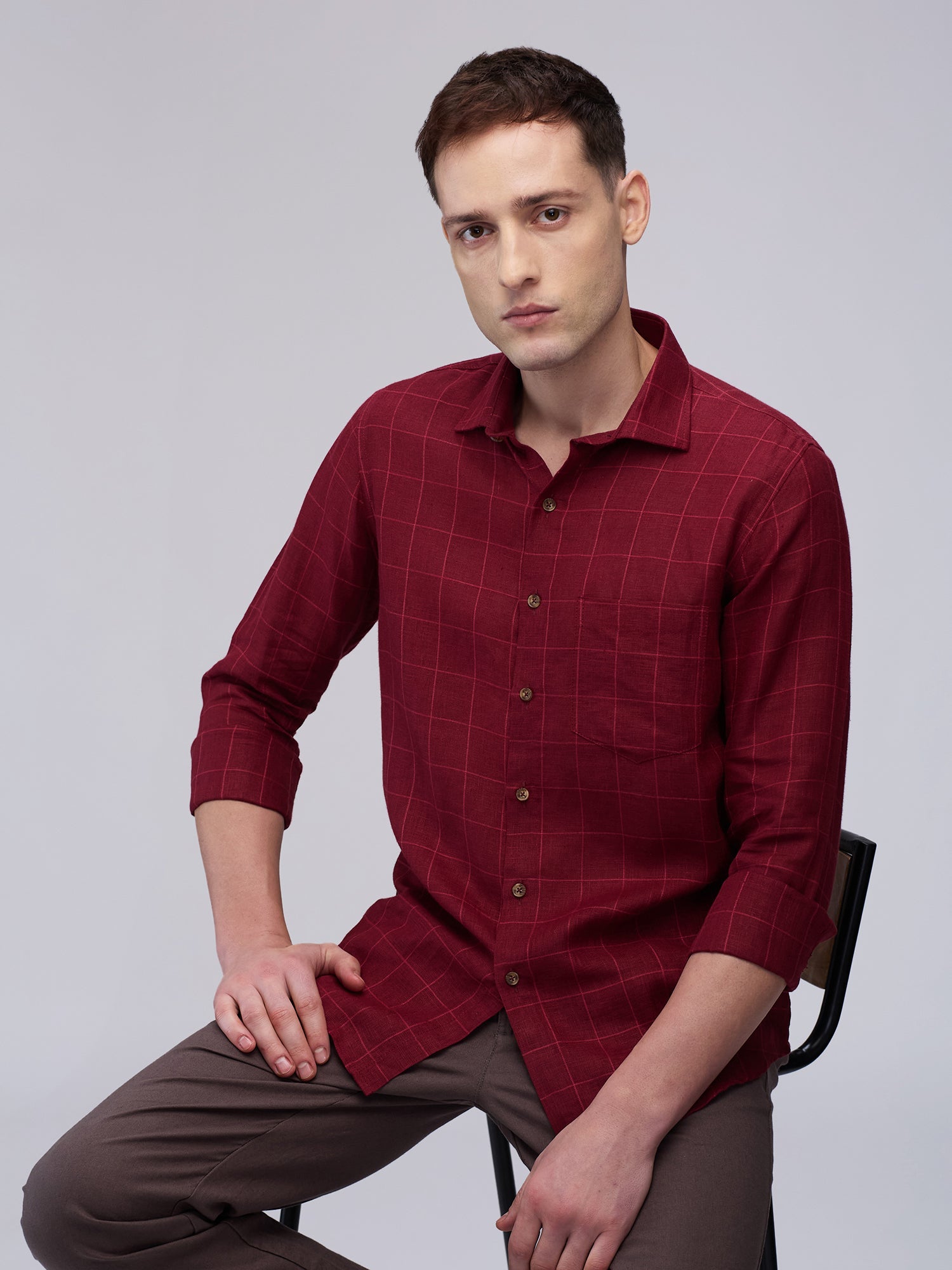 100% Linen Check Shirt - CiceroniMen Shirtsbhrāta