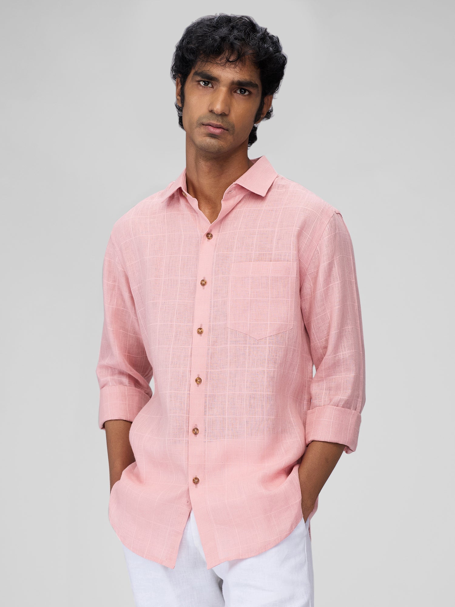 100% Linen Check Shirt - CiceroniMen Shirtsbhrāta