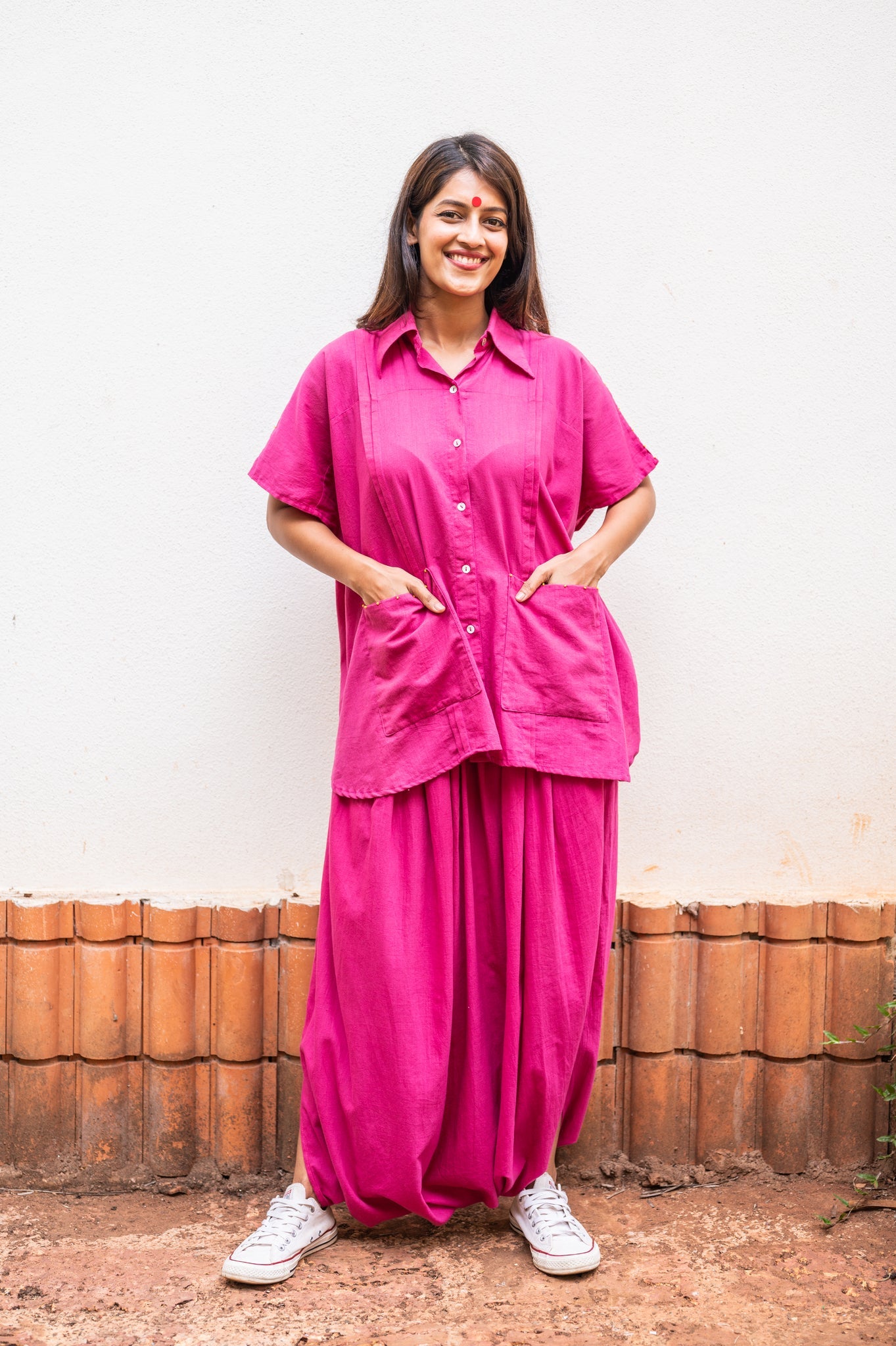 Aastey Pink Mul Dhoti - CiceroniDhotiPrathaa