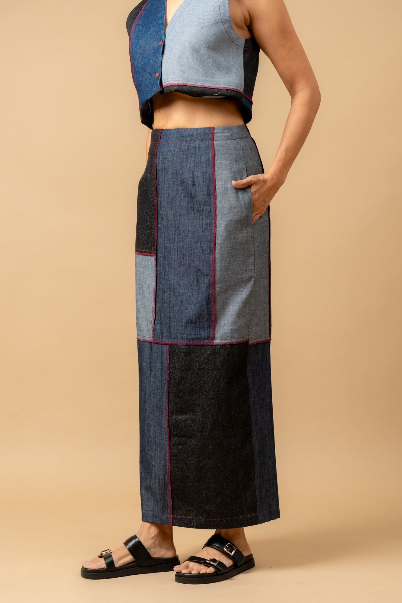 Abby Denim Patch Skirt - CiceroniSkirtsDoodlage