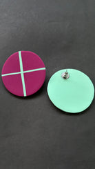 Abstract Studs - Mint green and Fuschia - CiceroniEarringsColoured Ears