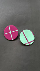 Abstract Studs - Mint green and Fuschia - CiceroniEarringsColoured Ears