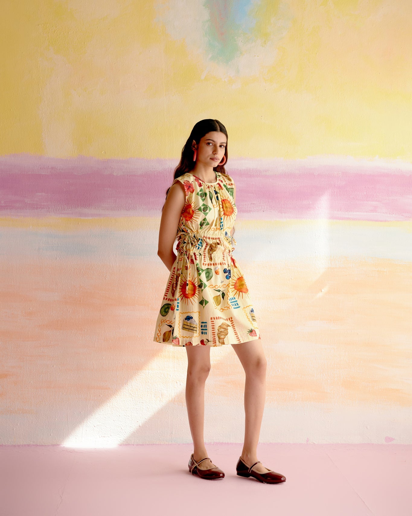 After Hours Short Dress Aloha Print Yellow - CiceroniDressesHappi Space
