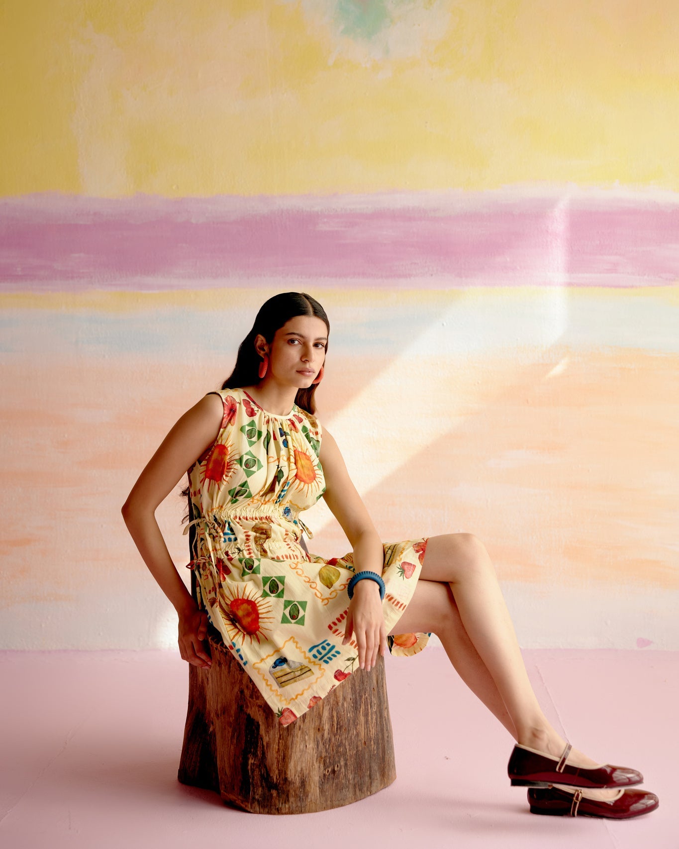 After Hours Short Dress Aloha Print Yellow - CiceroniDressesHappi Space