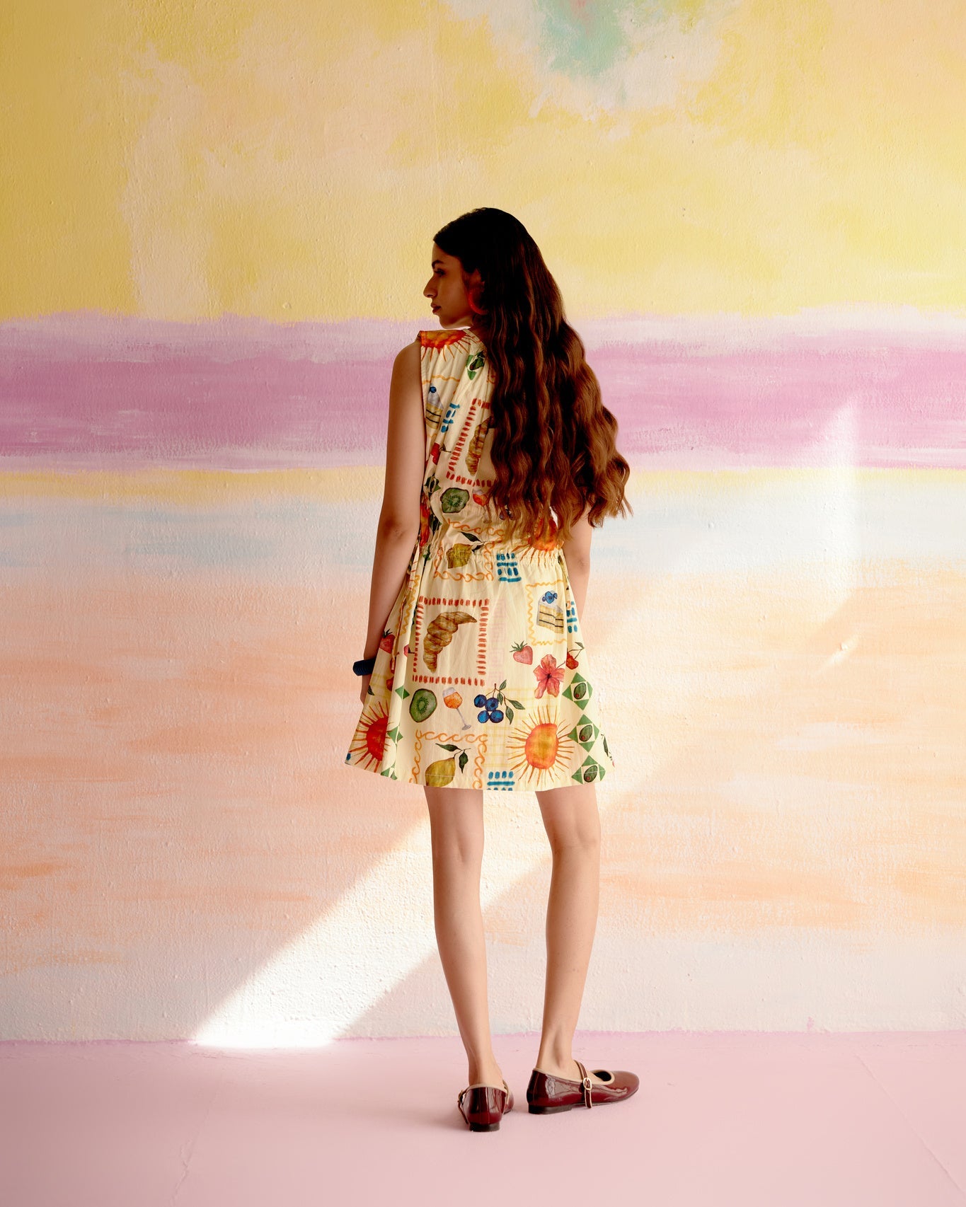 After Hours Short Dress Aloha Print Yellow - CiceroniDressesHappi Space