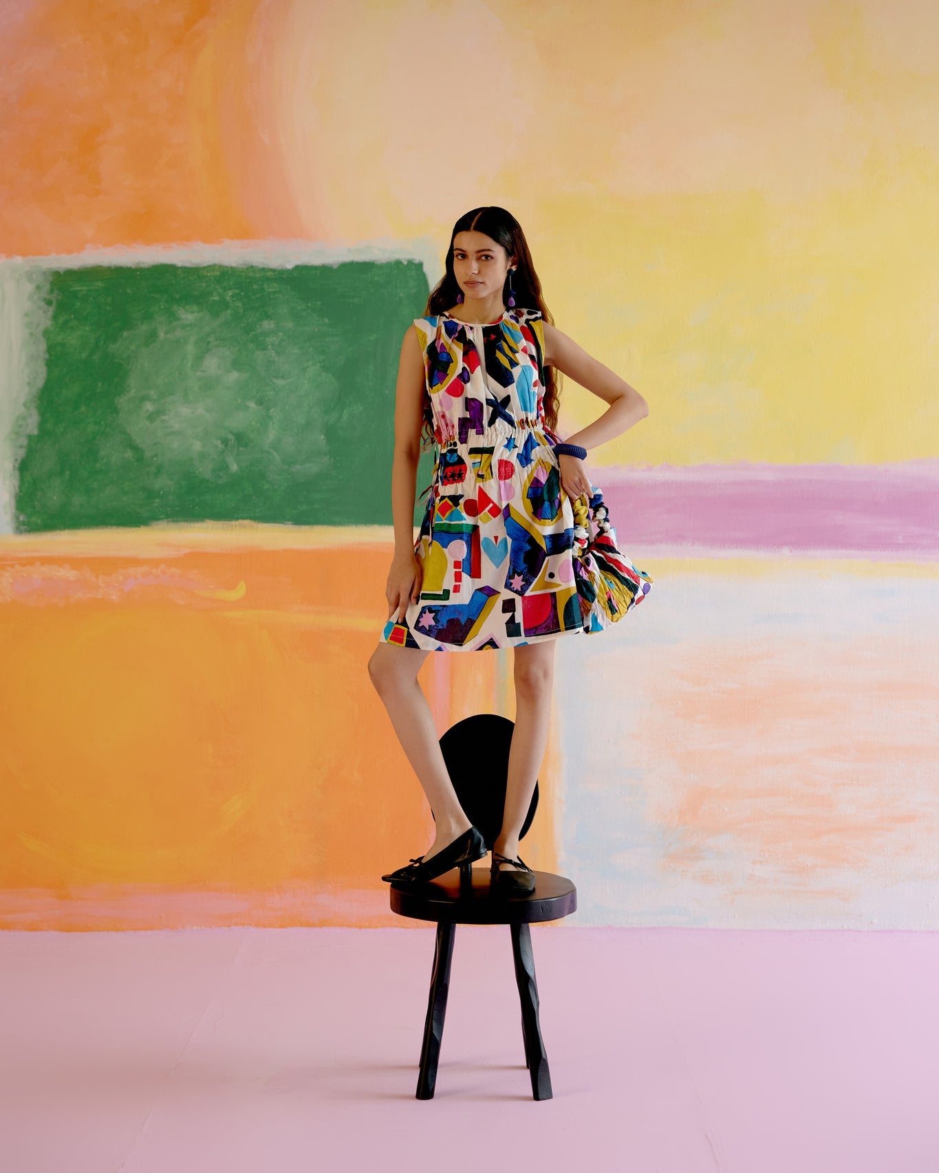 After Hours Short Dress in Arcade Print - CiceroniDressesHappi Space