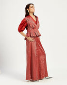 Agra 2.0 - Box Pleated Waistcoat + Folksy Wrap Top + Retro Flared Pants - CiceroniCo - ord SetMadder Much