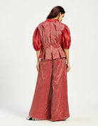 Agra 2.0 - Box Pleated Waistcoat + Folksy Wrap Top + Retro Flared Pants - CiceroniCo - ord SetMadder Much