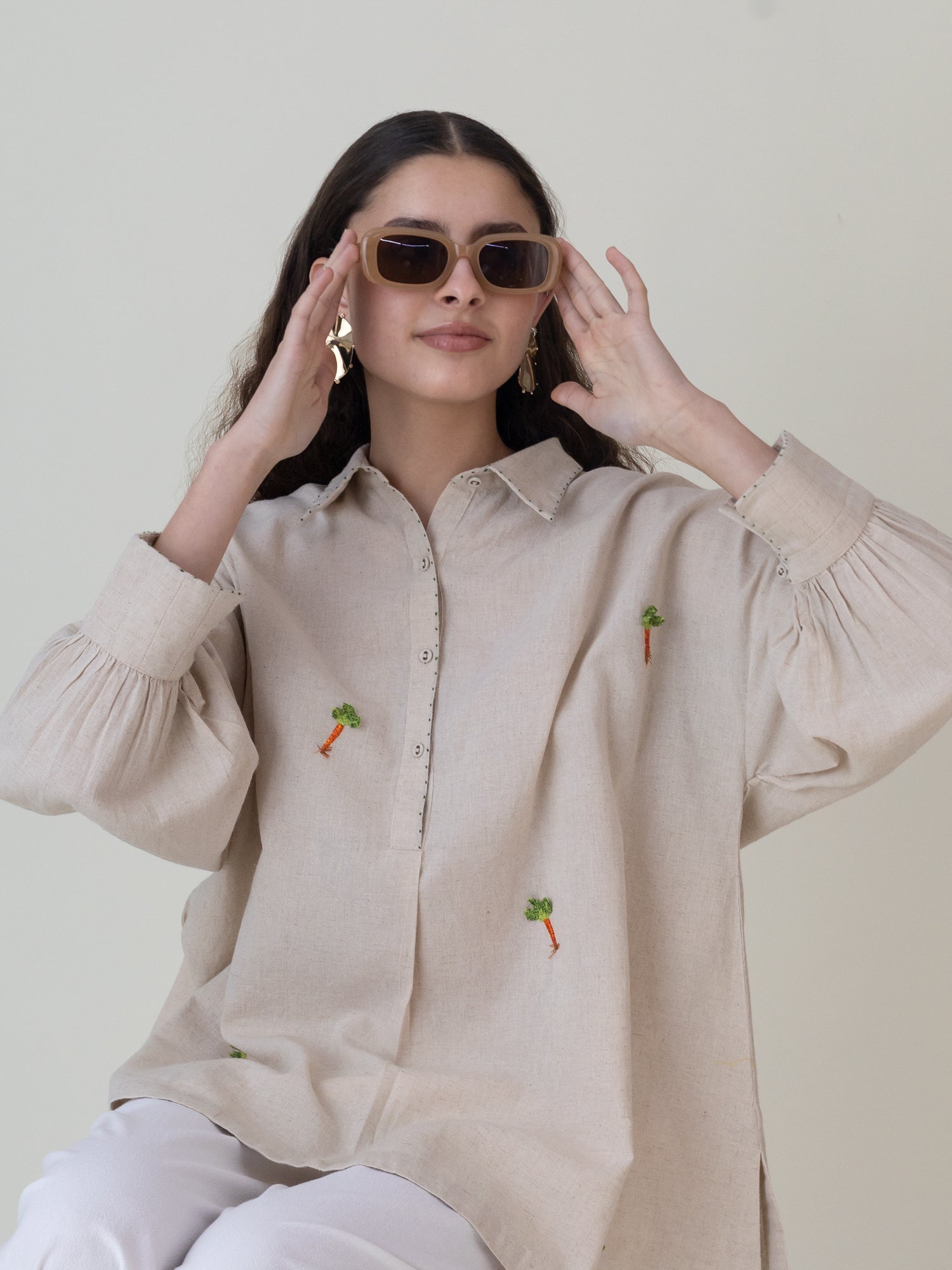 Ai Beige Top - CiceroniWomen ShirtsShades of India
