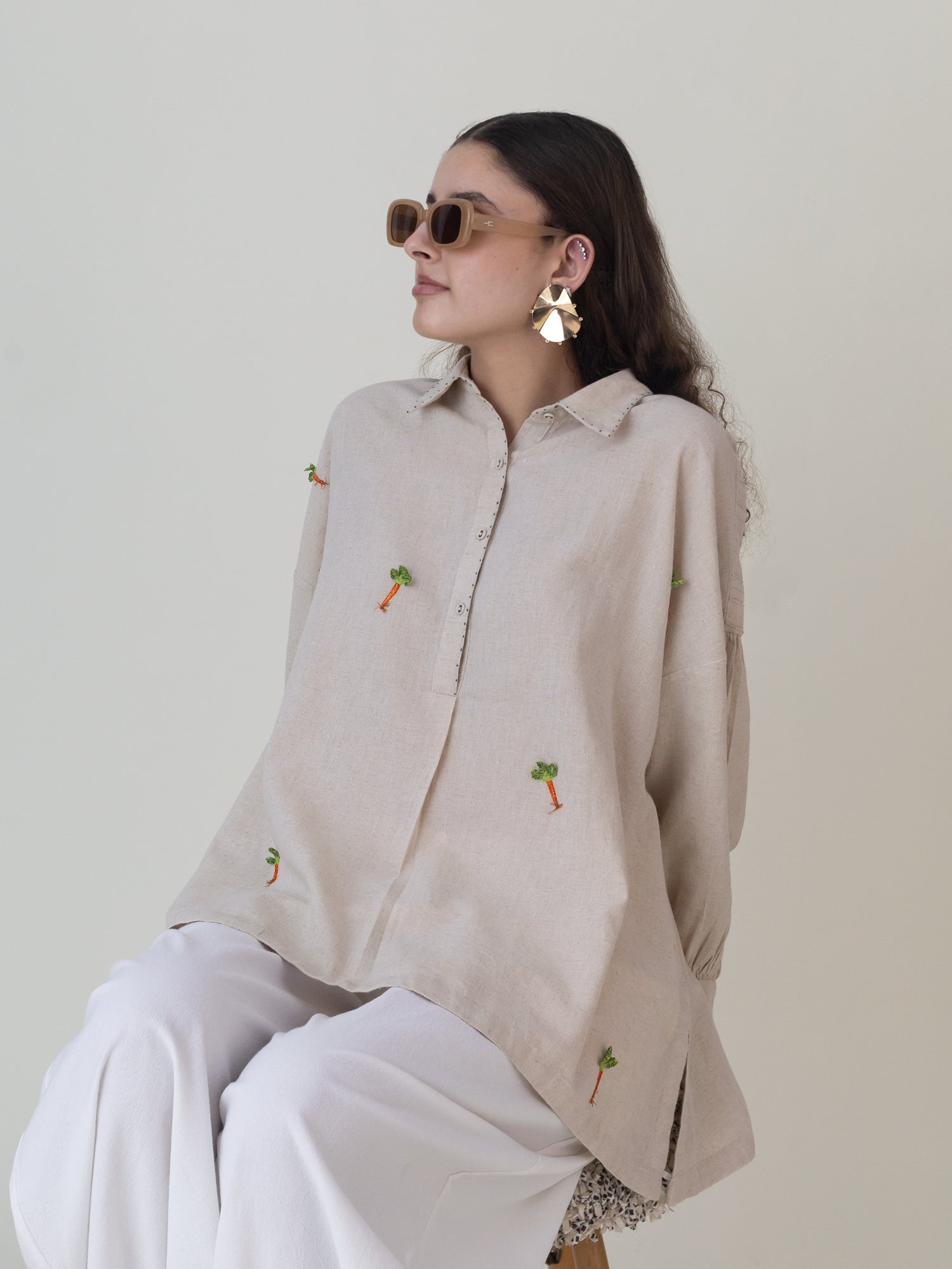 Ai Beige Top - CiceroniWomen ShirtsShades of India