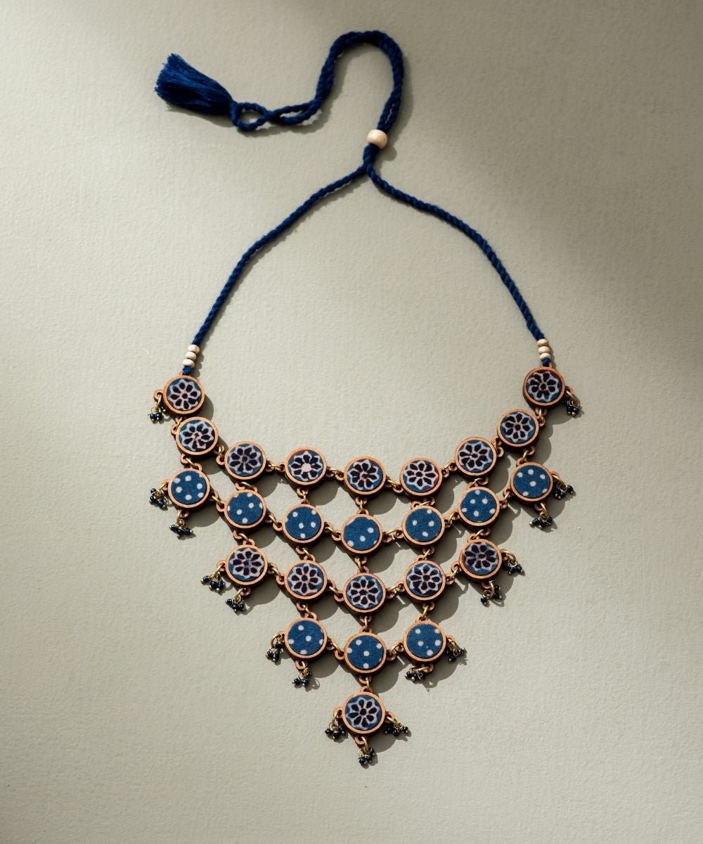 Ajrakh Adjustable Statement Necklace - CiceroniNecklaceWhe by Abira