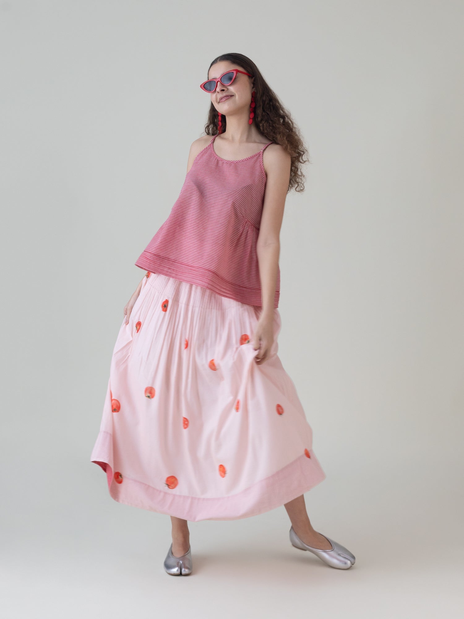 Akami Pink Skirt - CiceroniSkirtsShades of India