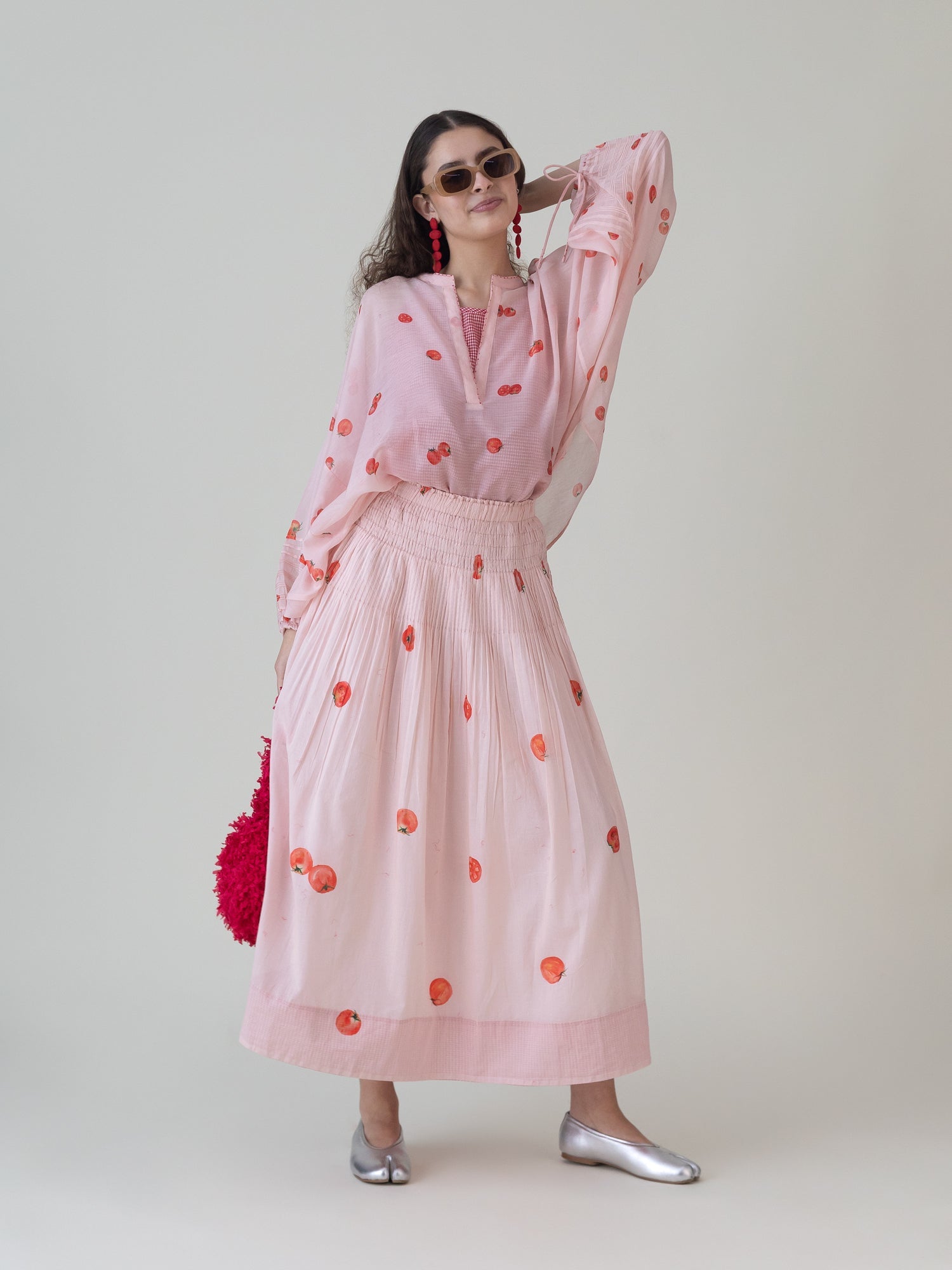 Akami Pink Skirt - CiceroniSkirtsShades of India