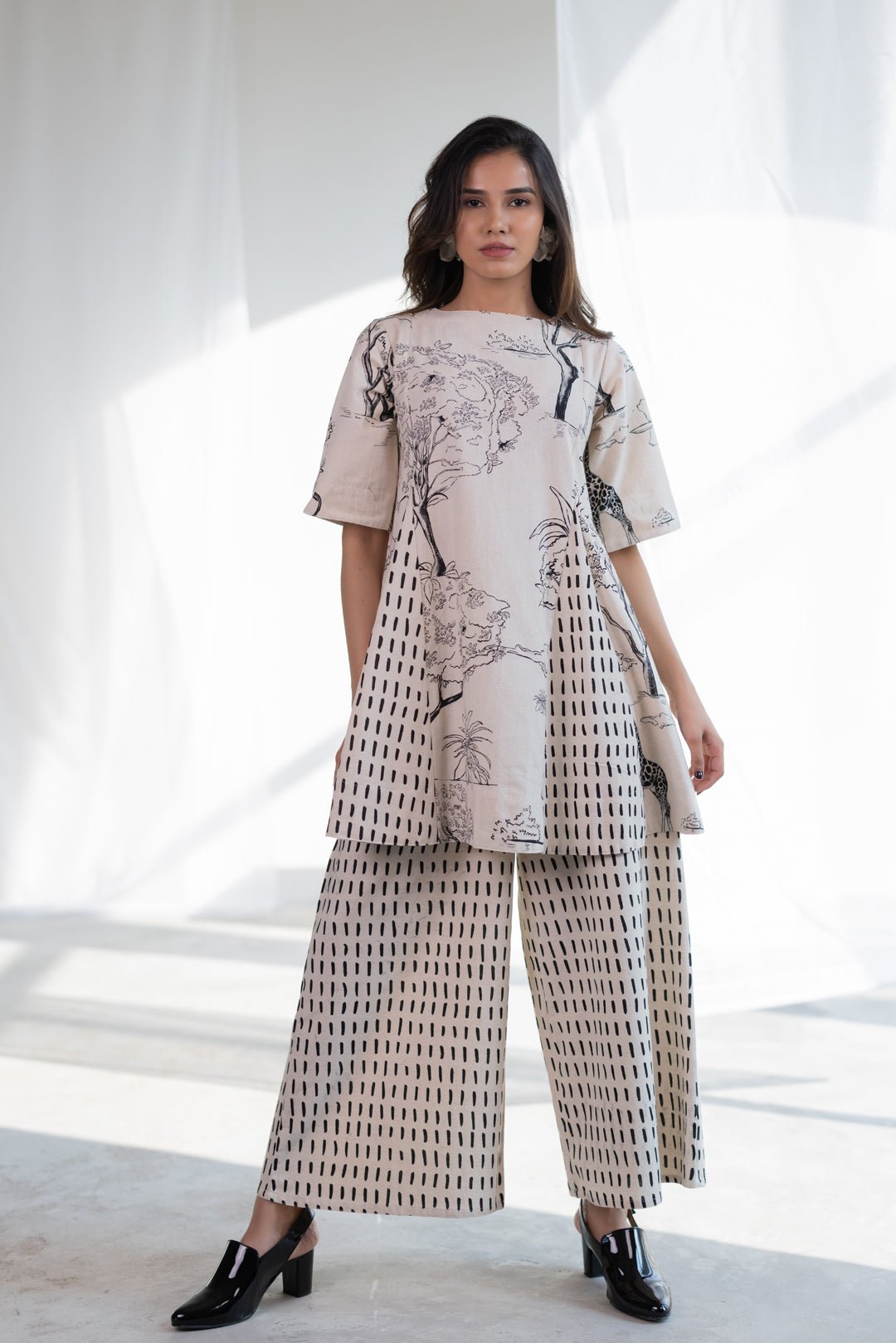 Alabaster Safari Trace Short Tunic - CiceroniTunicsSilai Studio