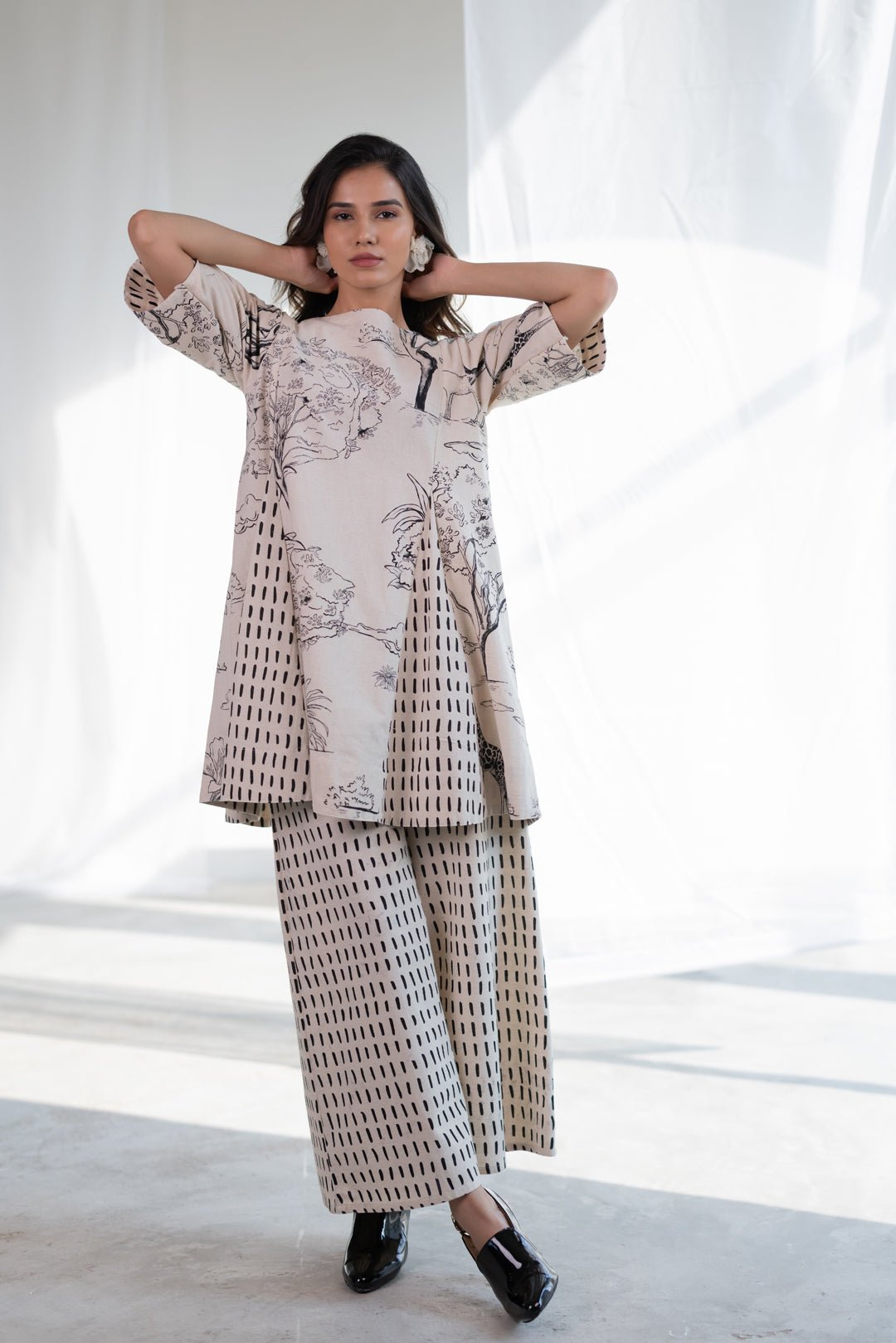 Alabaster Safari Trace Short Tunic - CiceroniTunicsSilai Studio