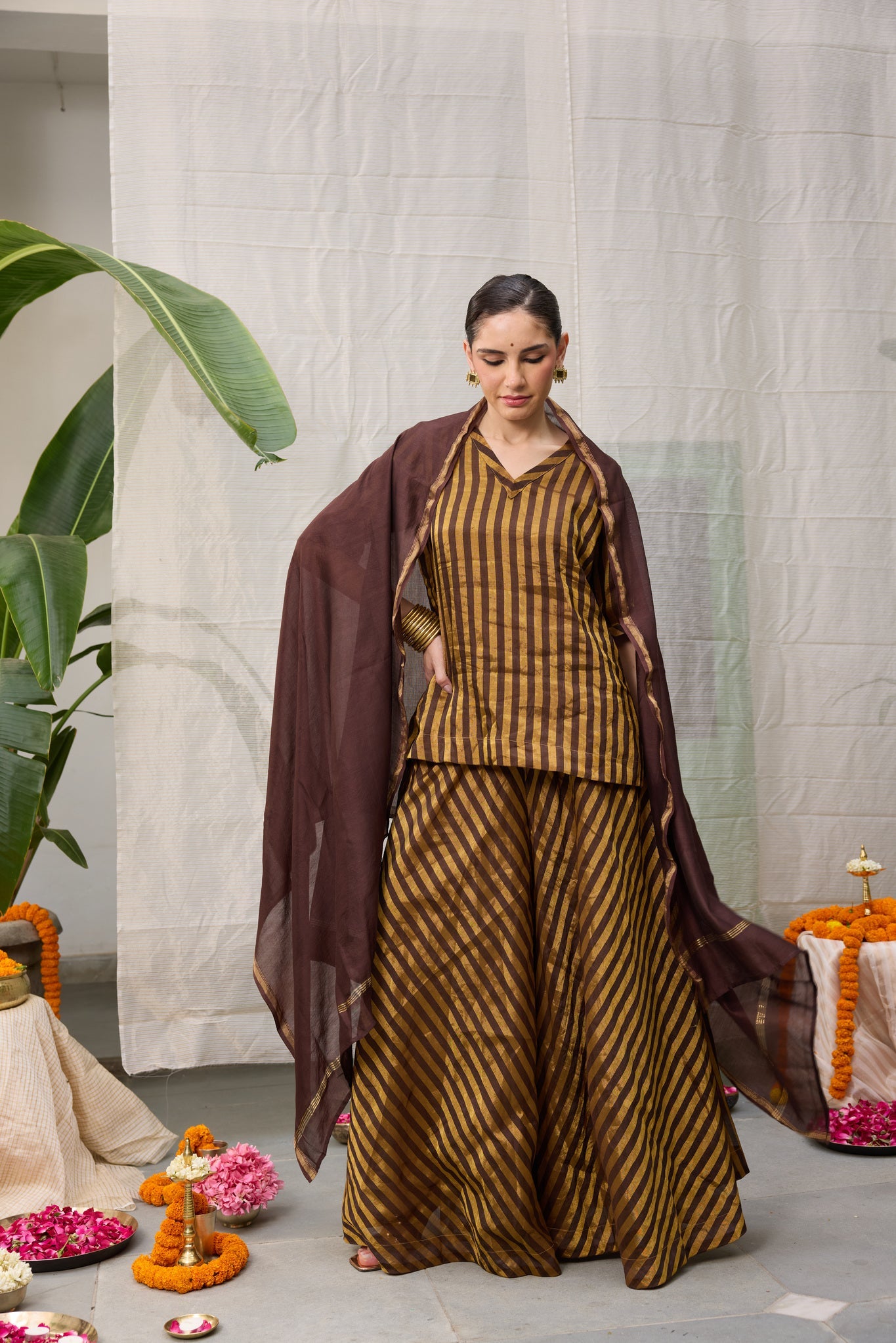 Amala Set - Brown and Gold - CiceroniKurta Set, Festive WearRAAS Life