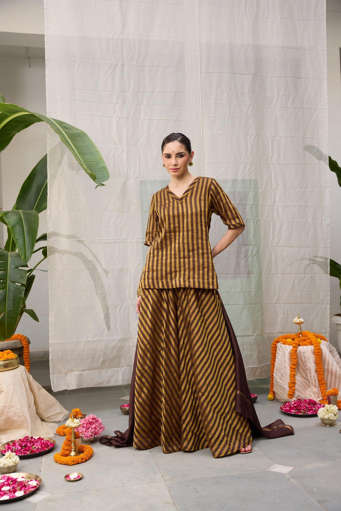 Amala Set - Brown and Gold - CiceroniKurta Set, Festive WearRAAS Life