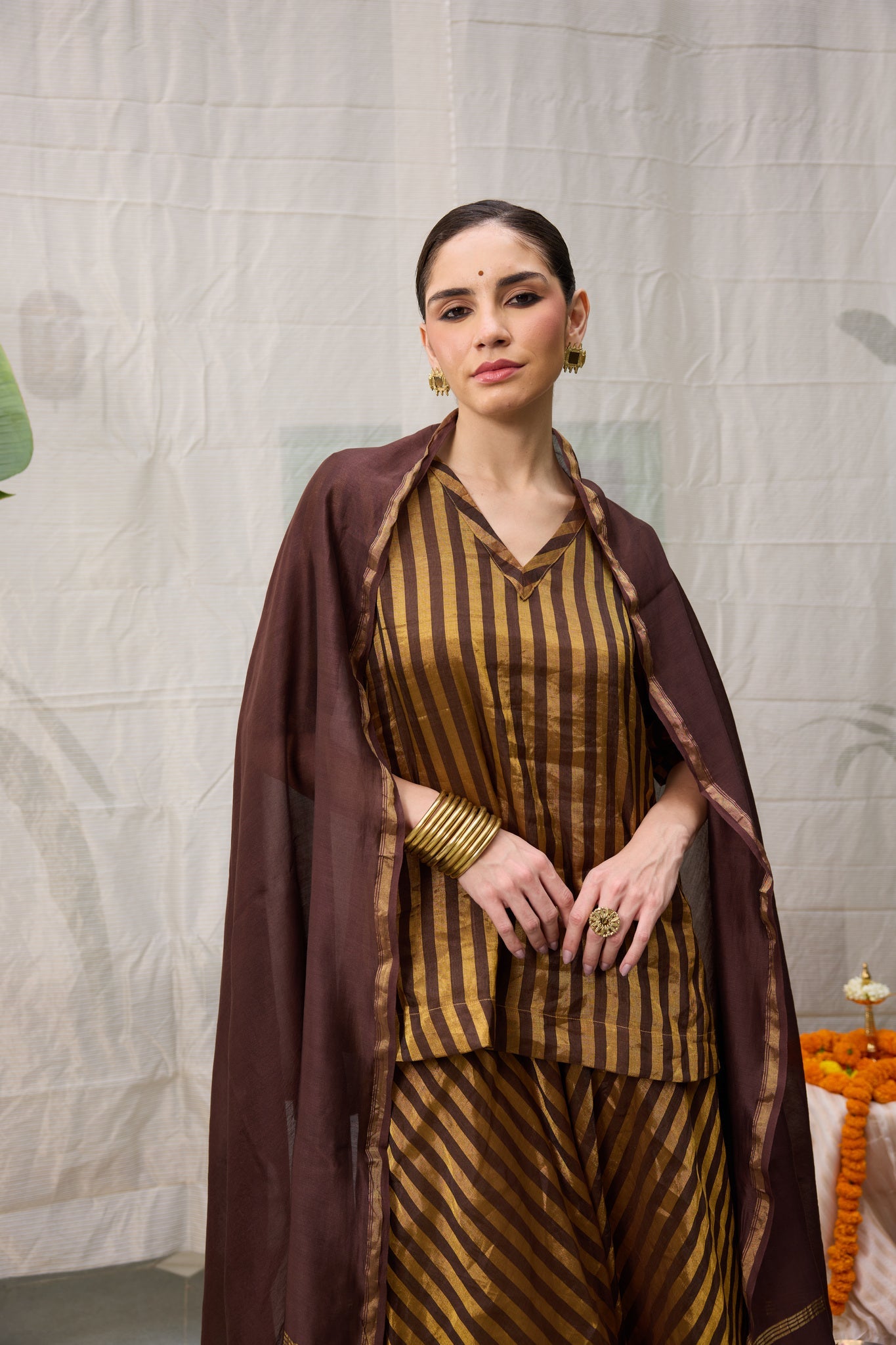 Amala Set - Brown and Gold - CiceroniKurta Set, Festive WearRAAS Life