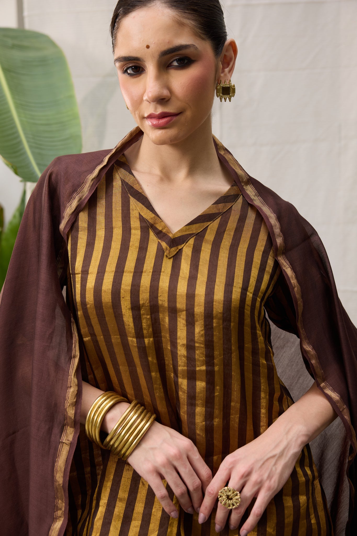 Amala Set - Brown and Gold - CiceroniKurta Set, Festive WearRAAS Life