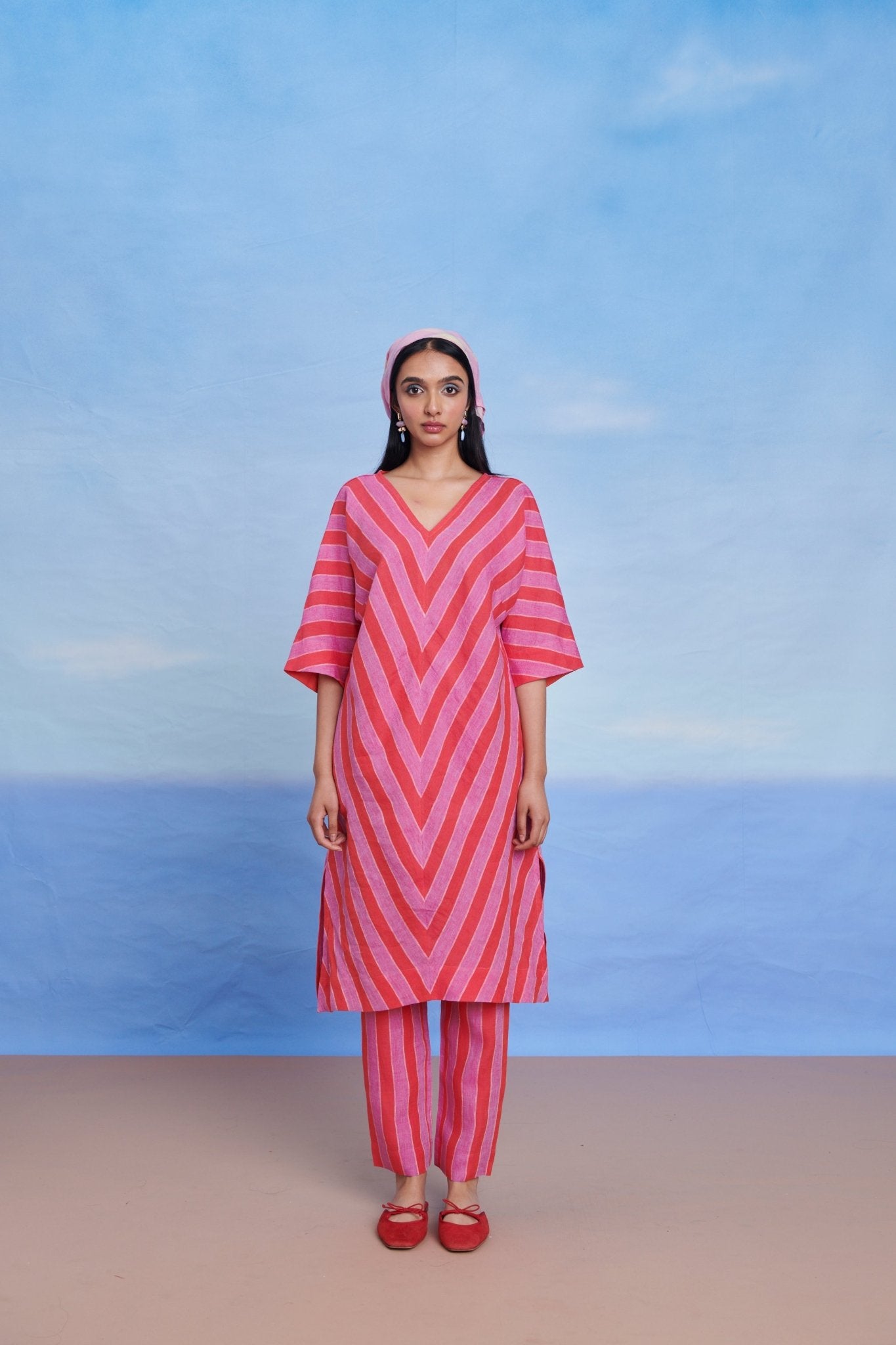 Amalfi Linen Dolman Kurta Set - CiceroniKurta SetSaphed