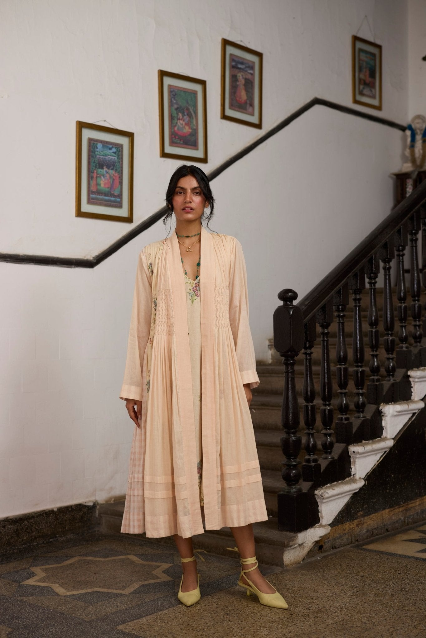 Amane Tunic Set - Peach - CiceroniJacketsKhyati Rughani